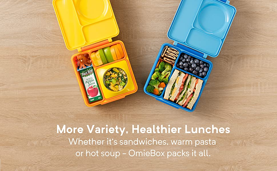 Omie 66FC09 OmieBox Kids Bento Lunch Box, Plastic, Sunshine Buy Online