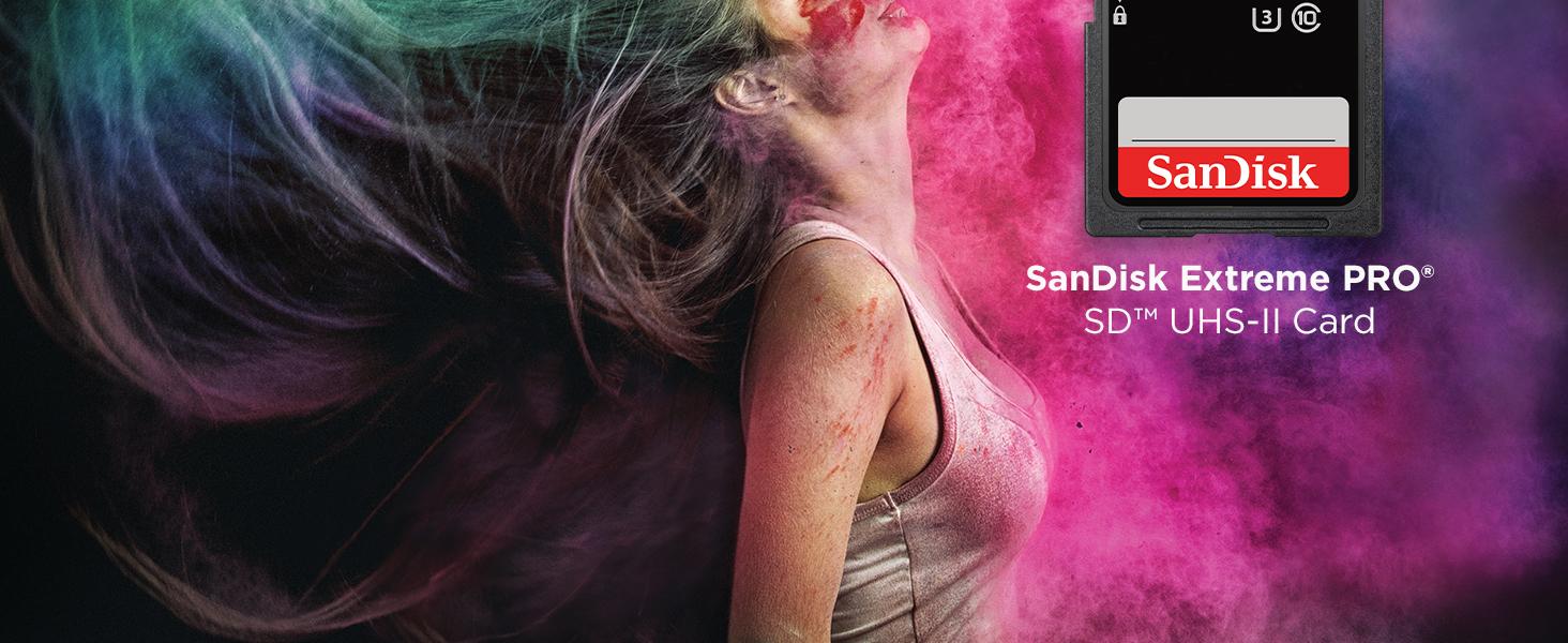SanDisk 128GB Extreme PRO SDXC UHSII Memory Card C10, U3, V90, 8K