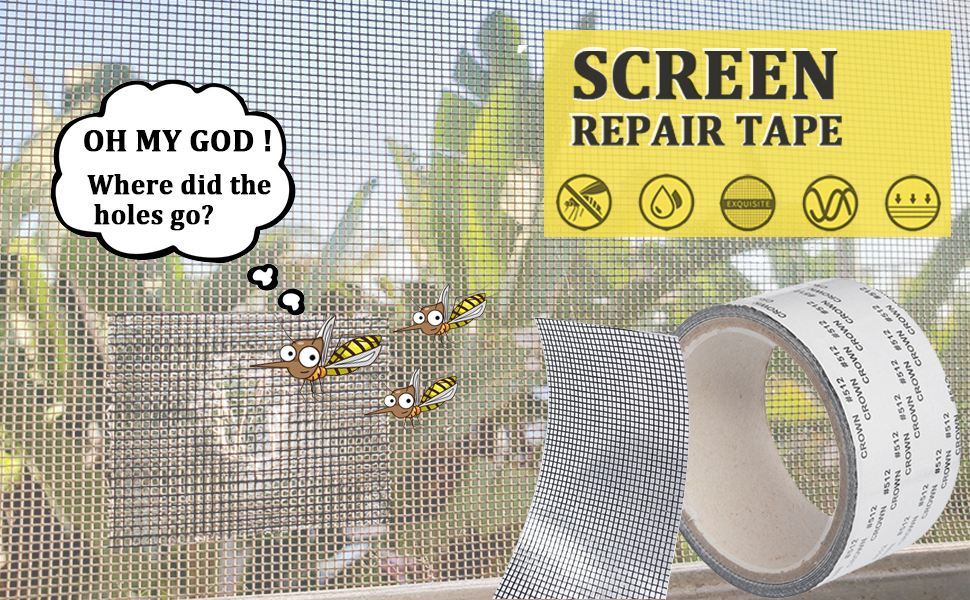 ACEBON Window Screen Repair Kit Tape, 2x80'' Strong Adhesive