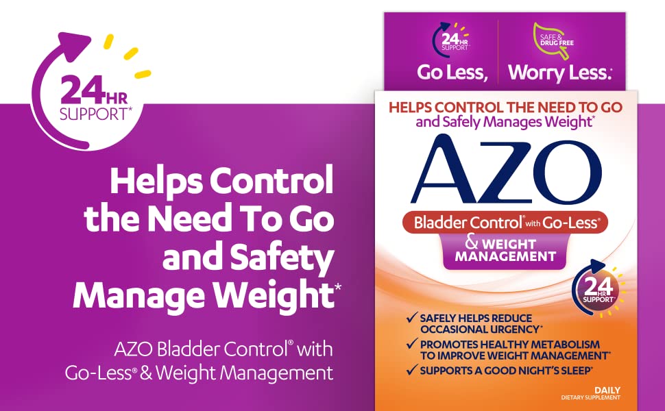 Azo, Bladder Control with GoLess & Weight Management, 48 Capsules