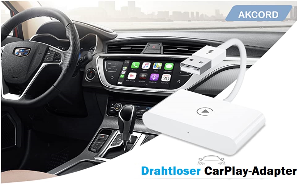 Kabelloser CarPlay-Adapter, Apple CarPlay-Dongle für kabelgebundene OEM ...