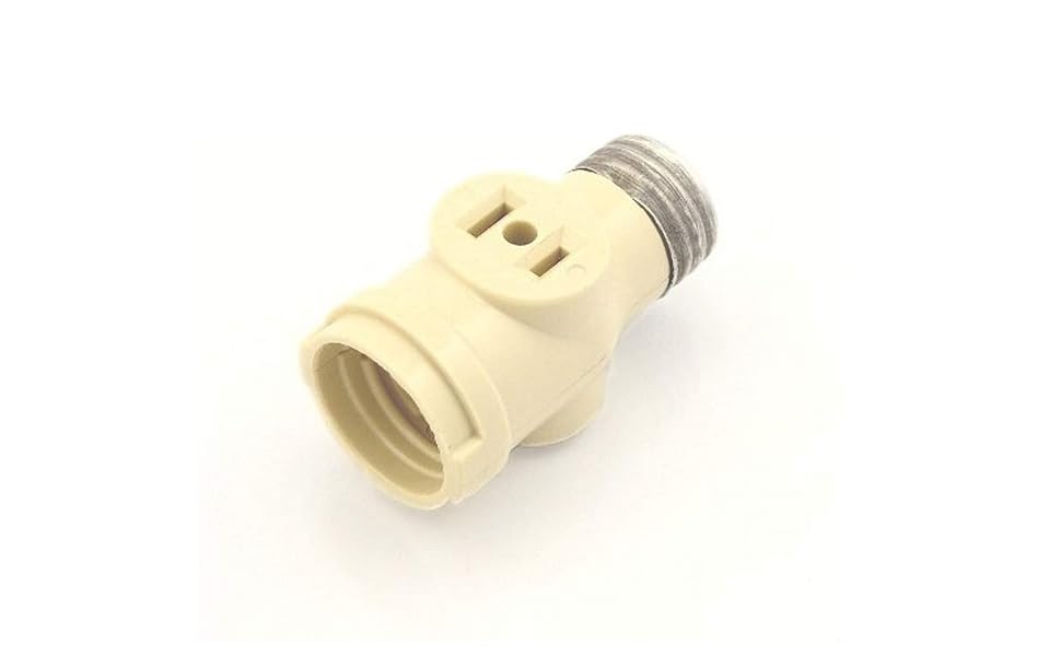 Leviton 1403I Keyless Socket Adapter with 2 Outlet, 660 W, 125 V