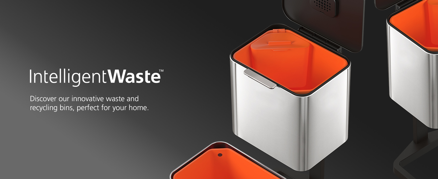 Joseph Joseph Totem Max 60 Litre Waste Separation and Recycling Kitchen Bin, Stone