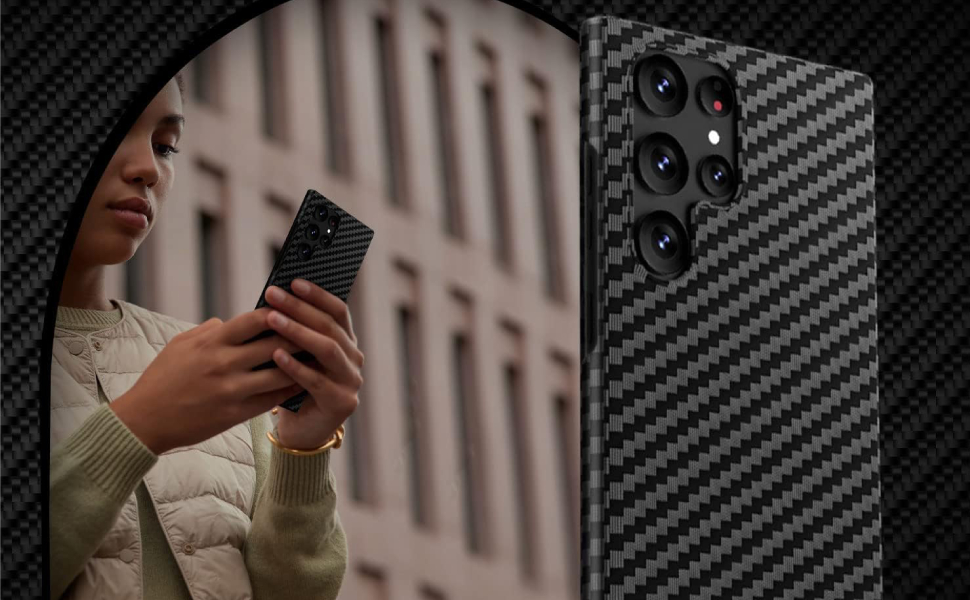 HYPHEN CENO Composite Carbon Fiber Case Compatible With Samsung S23