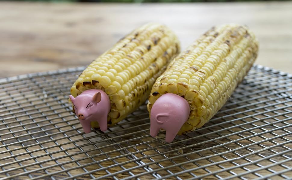 Charcoal Companion Pig Corn Holders, 4 Pairs Grill Parts