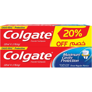 Colgate Colgate Maximum Cavity Protection Great Regular Flavour Toothpaste - 120 ml - Pack of 2