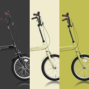 Grandir折りたたみ自転車 16インチ GR-16 軽量 ミニベロ クリーム Grandir折りたたみ自転車 16インチ GR-16 軽量 ミニベロ クリーム
