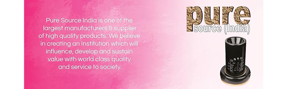 Diwali Sale Pure Source India Clay Ceramic Round Electric Aroma Diffuser With 10 Ml Relaxing Aroma Oil (Black)