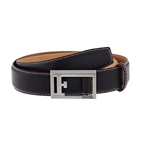 Ferrari ブラックレザーベルト Fロゴ Ferrari ブラックレザーベルト Fロゴ Jacquard belt with