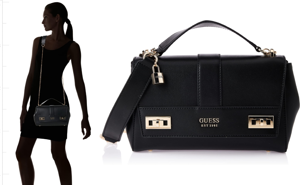 Guess Women's Katey Flap Shoulder Bag, Black Buy Online at Best Price