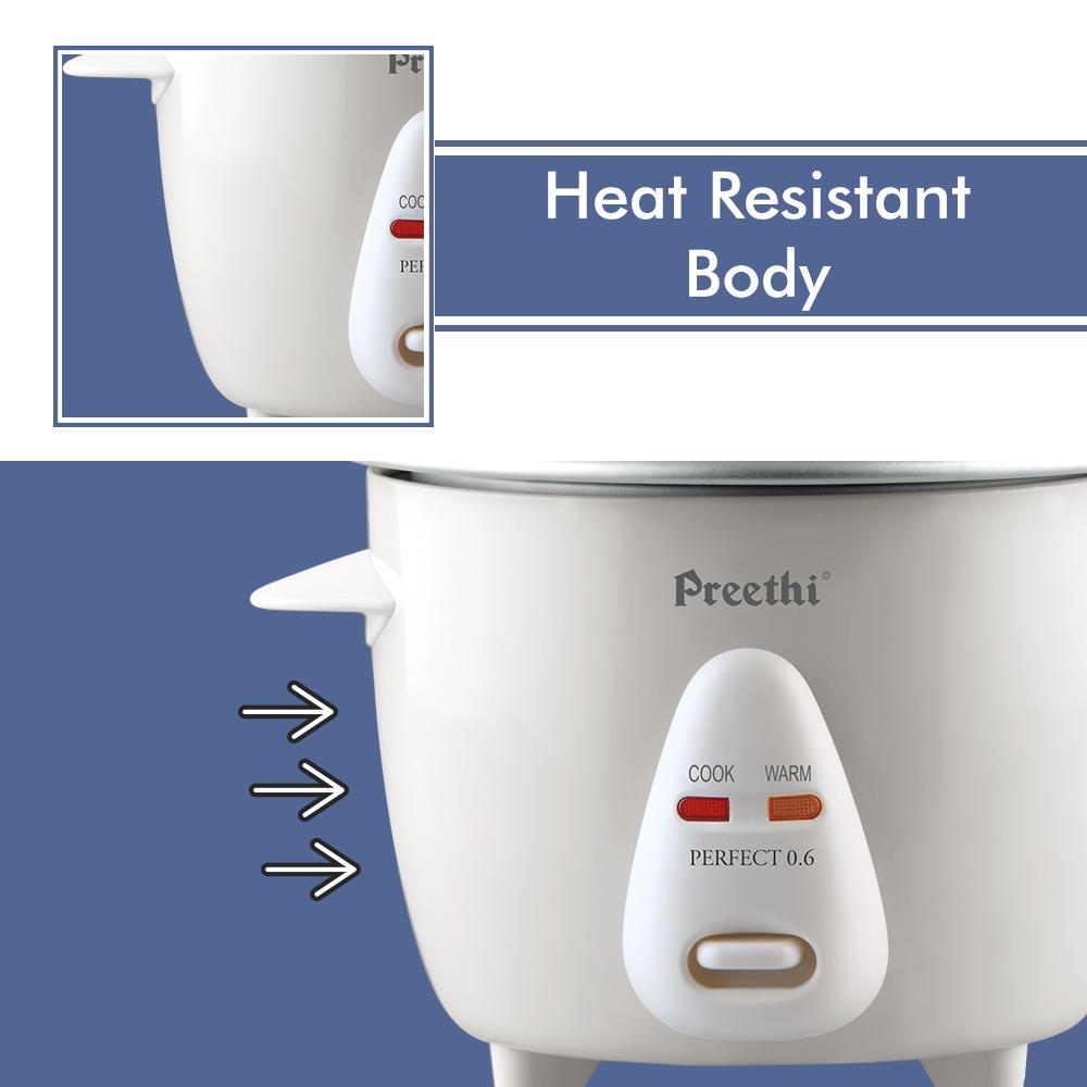 Buy Preethi Perfect Wonder 0.6Litre 300Watt Rice Cooker Online at Low