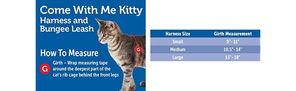What size come with me kitty cat harness leash outside cat