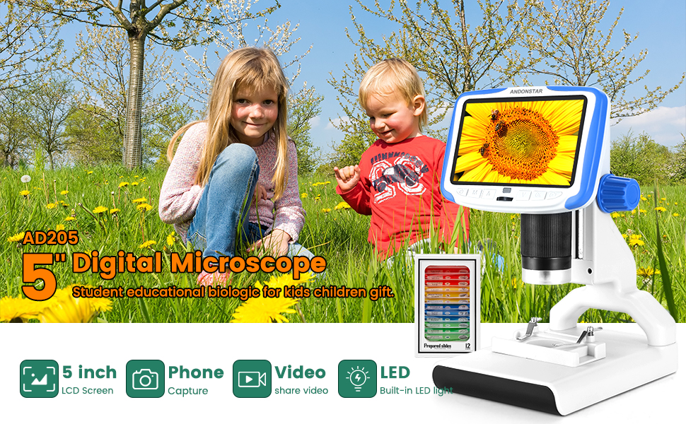 Andonstar AD205 Digital Microscope With 200X Magnification USB LCD