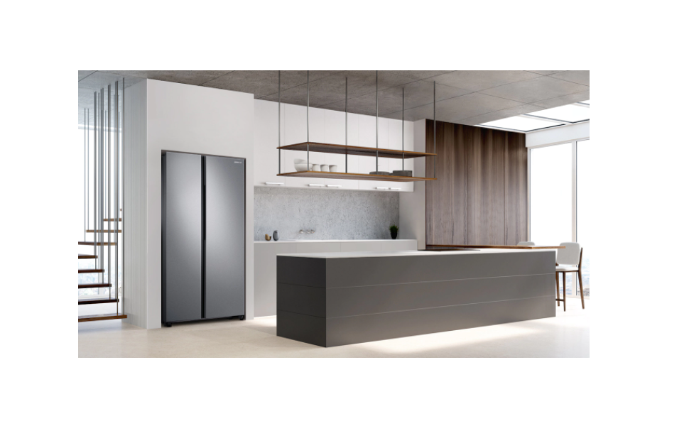 Samsung RS64R5304B4/SS SpaceMax Sidebyside Door Fridge, 617L, Black