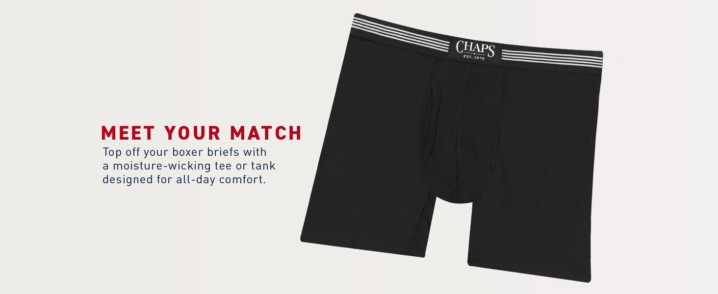 Chaps Underwear Men's Boxer Brief, Cruise Navy/Cruise Navy Multi Stripe