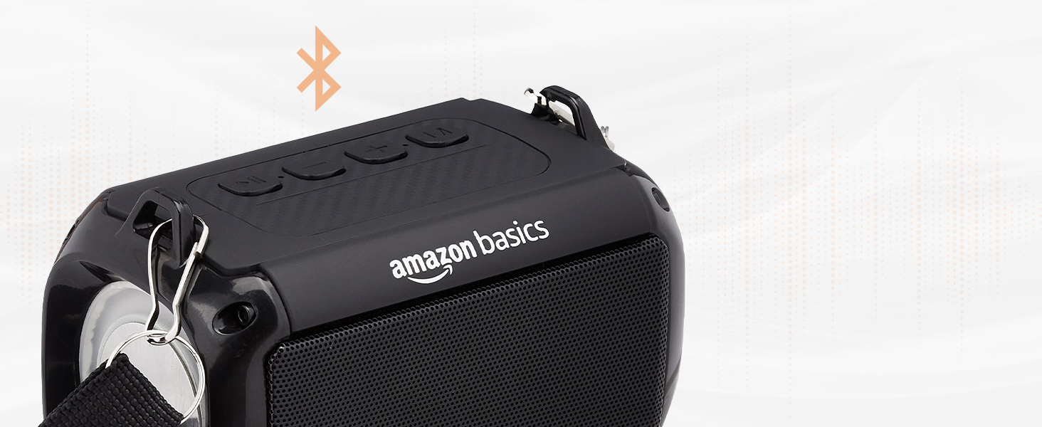 AmazonBasics Bluetooth 9W Speaker, with TWS Function, Powerful Bass, BT