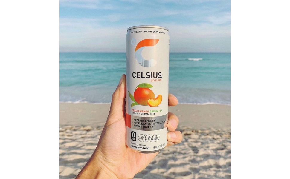 Celsius Fitness Drink, NonCarbonated Peach Mango Green Tea, 200mg
