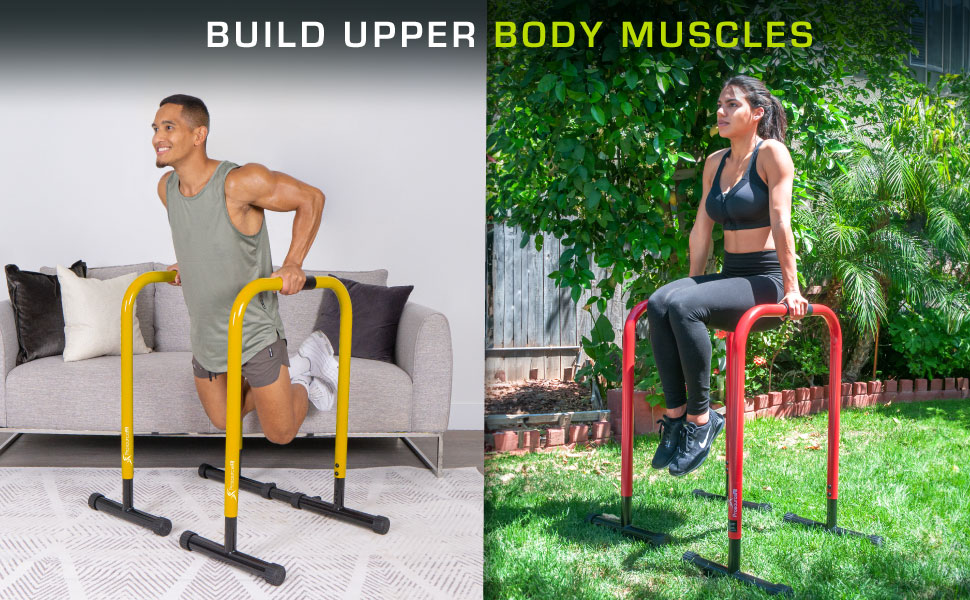 ProsourceFit Dip Stand Station, Heavy Duty Ultimate Body Press Bar with
