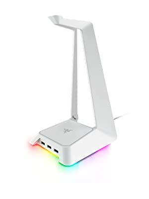 Razer Base Station Chroma Mercury, Headset Stand with USB Hub, RGB Chroma Lightning, white