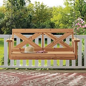 Front Porch Swing Backyard Discovery Durable Cedar Farmhouse