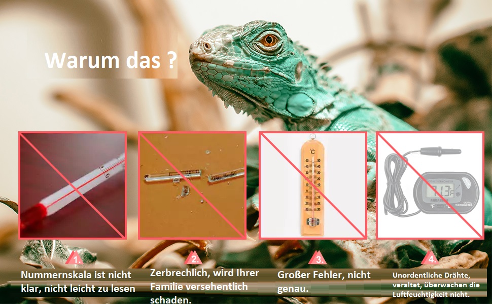 capetsma Aquarium Thermometer, Digital Hygrometer for Reptile Terrarium, Temperature and