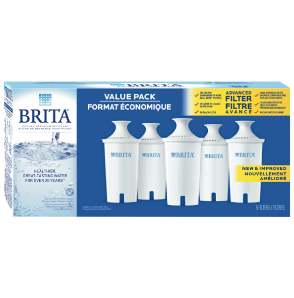 Brita Water Filter Pitcher Advanced Replacement Filters, 5 Count Amazon.ca Home & Kitchen