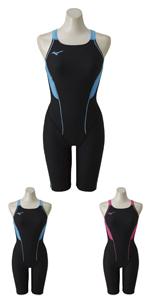 競泳用水着　水泳 寺川綾　タイダイ風　ミズノ EXER SUITS ハーフスーツ ミズノ(MIZUNO) 女性用 練習用水着 寺川綾コレクション エクサ
