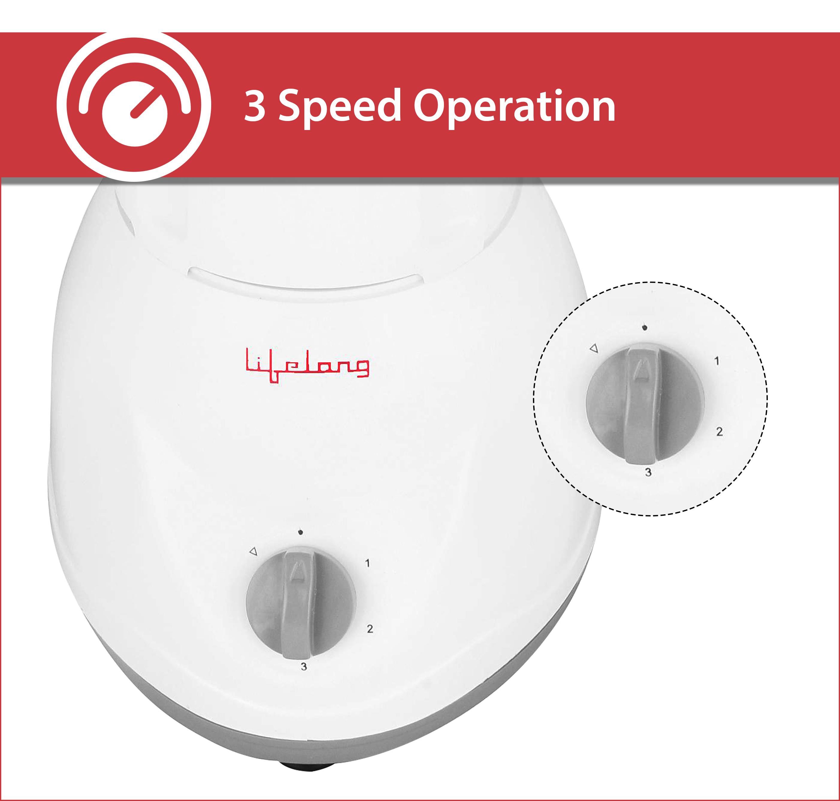 Buy Lifelong Power Pro 500Watt Mixer Grinder with 3 Jars (White/Grey