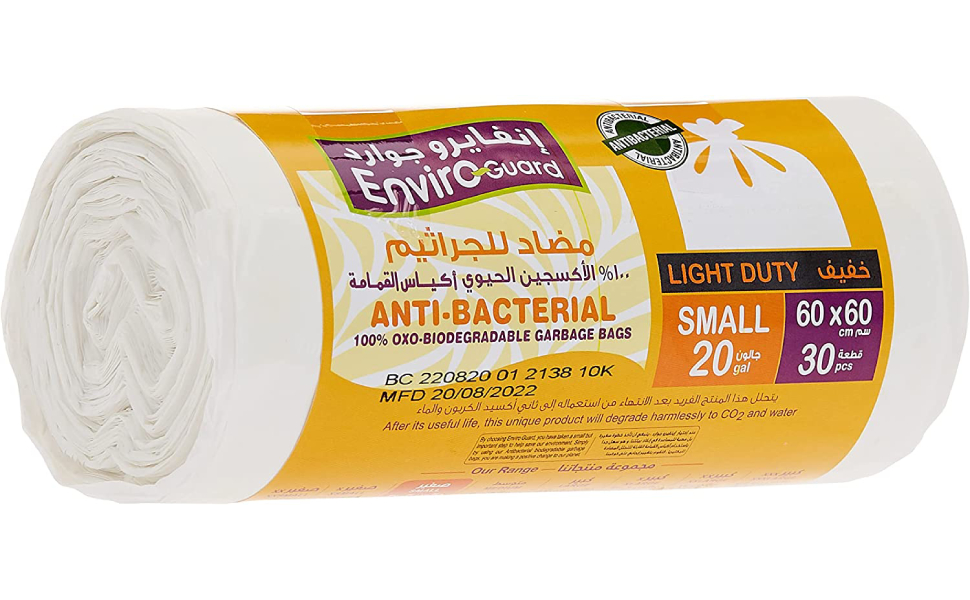 Enviro Guard 30Piece Garbage Bags Small Size 20Gallons White Roll