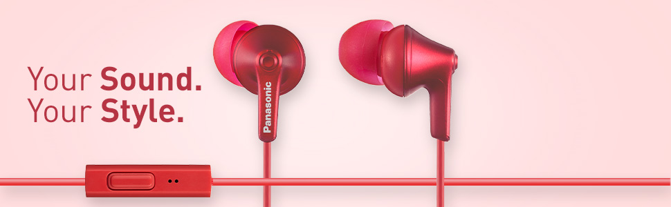 PANASONIC ErgoFit Earbud Headphones with Microphone and Call Controller Compatible with iPhone, Android and BlackBerry - RP-TCM125-R - in-Ear (Red) : Amazon.com.au: Electronics