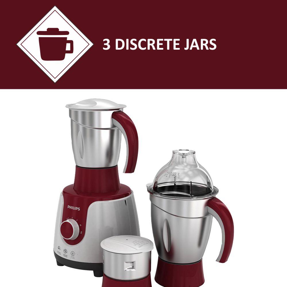 Buy Philips HL 7720 750Watt Mixer Grinder with 3 Jars (Multicolour) Online at Low Prices in