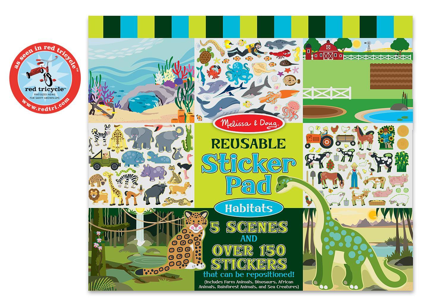 Buy Melissa & Doug Reusable Sticker PadHabitats, Multi Color Online at