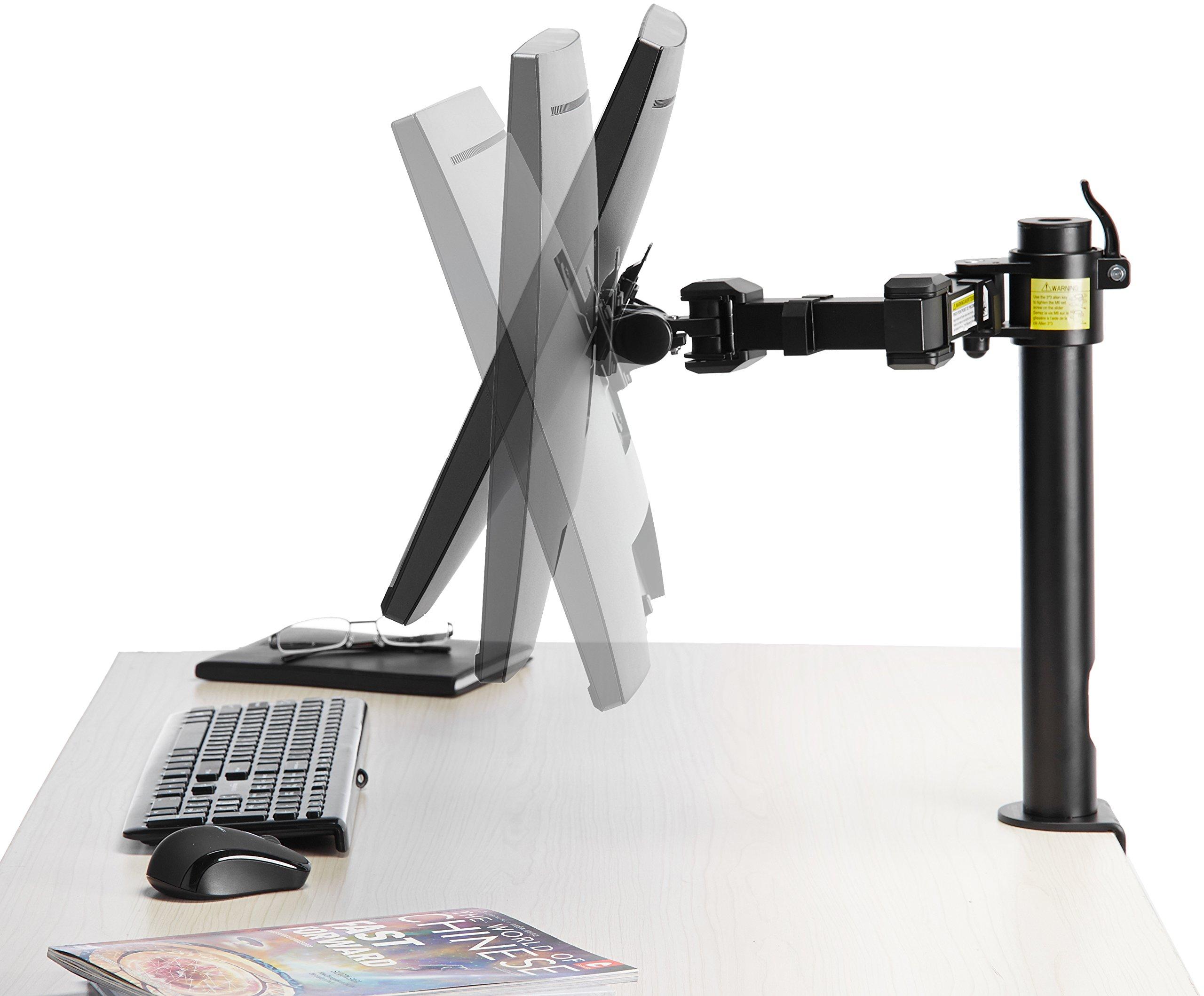 AmazonBasics Single Computer Monitor Stand Height Adjustable Desk Arm