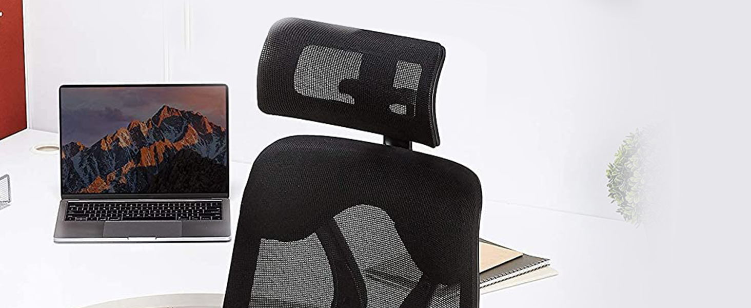 Amazon Brand Solimo Elite High Back Mesh Office Chair (Fabric, Black