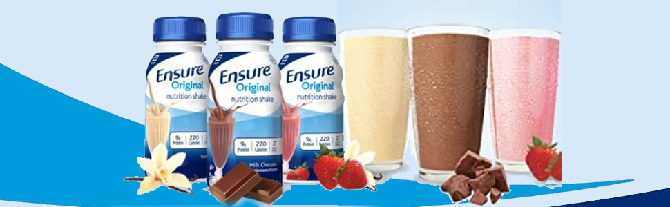 Ensure Original Nutrition Meal Replacement Shake Variety sampler - 8 Fl Oz (12 Count)