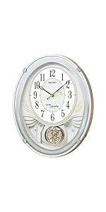 SEIKO セイコー 電波メロディ掛時計 電波クロック AM258W SEIKO 掛け時計 セイコー 壁掛け からくり時計 AM258W ウェーブ