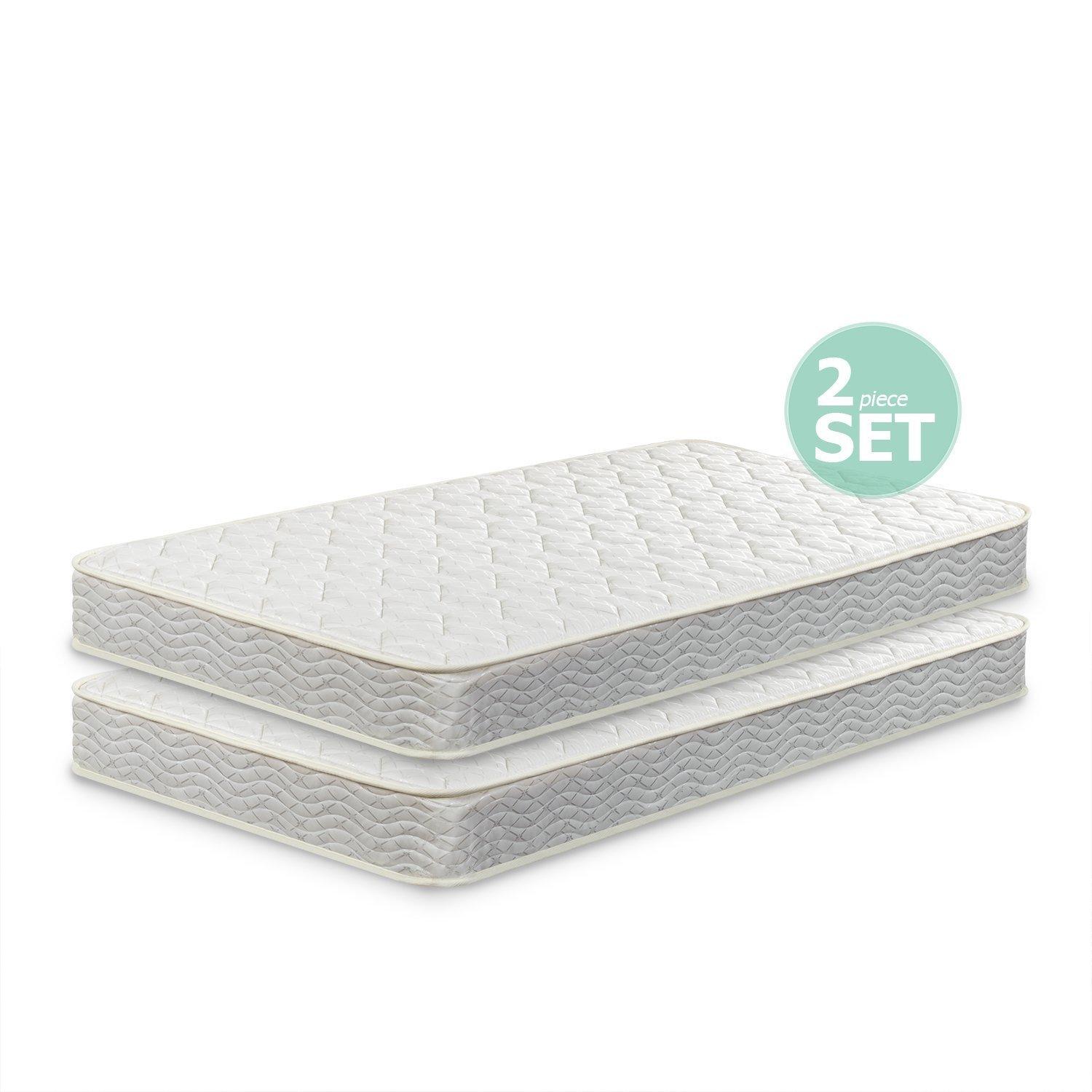 Zinus OLBBNSM6T2PC 6 Inch Spring Twin Mattress 2 pack, Perfect for