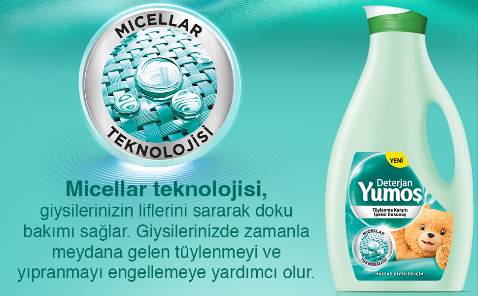 Yumoş ProFibre Teknolojisi Sıvı Çamaşır Deterjanı Renkli Giysiler için Yumoş ProFibre Teknolojisi Sıvı Çamaşır Deterjanı Renkli Giysiler için