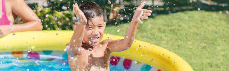 piscine gonflable extérieure Intex 58480 à trois anneaux pour jardin, protection de l'environnement, piscine pour enfants