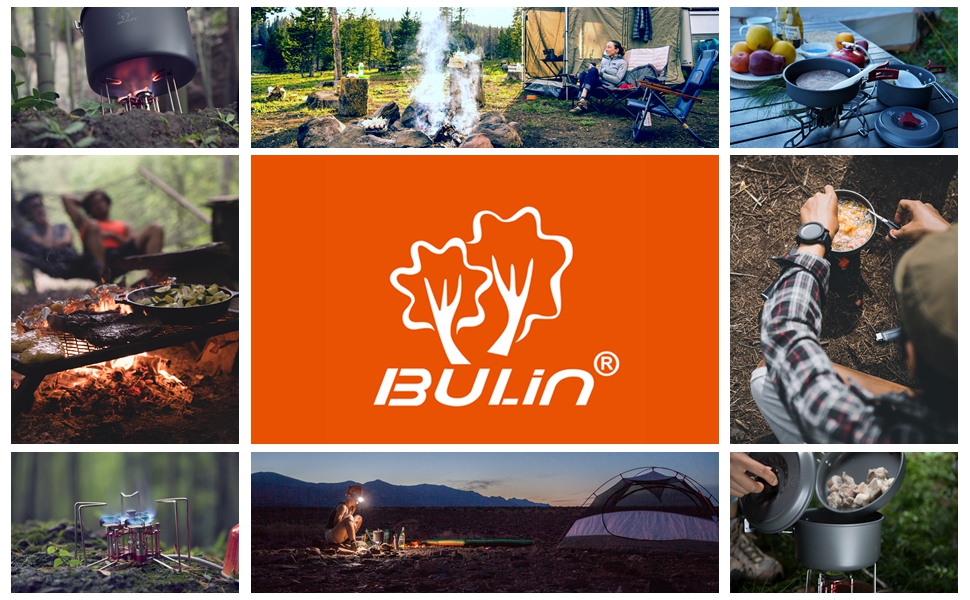 Bulin Camping Cookware Set 11 PCS Portable Camp Gear Lightweight