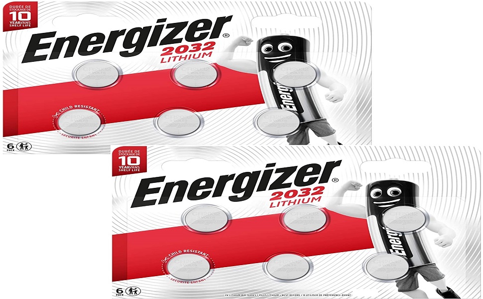 Piles boutons au lithium CR2032 3V/3 volts Energizer, longue durée, paq. 4