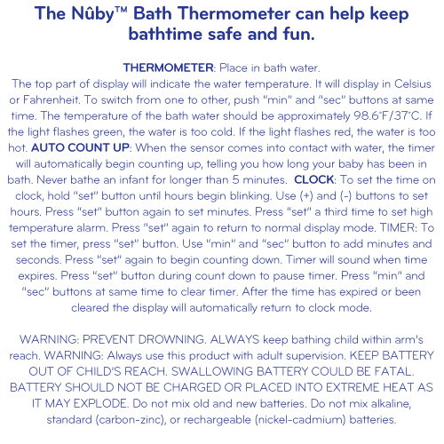 Nuby Bath Thermometer and Clock, Turtle Amazon.co.uk Baby