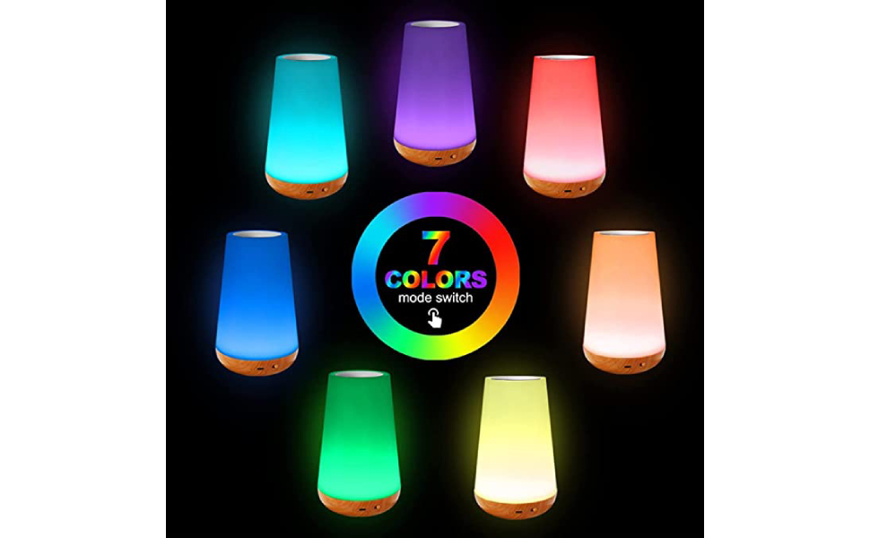 SKYTOUCH Touch Lamp, Night Light, Bedroom Bedside Lamp Dimmable Color Night Lamp with Touch