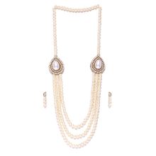 Zaveri Pearls Grand Moti Rani haar Necklace Set For Women (White) (ZPFK4137)