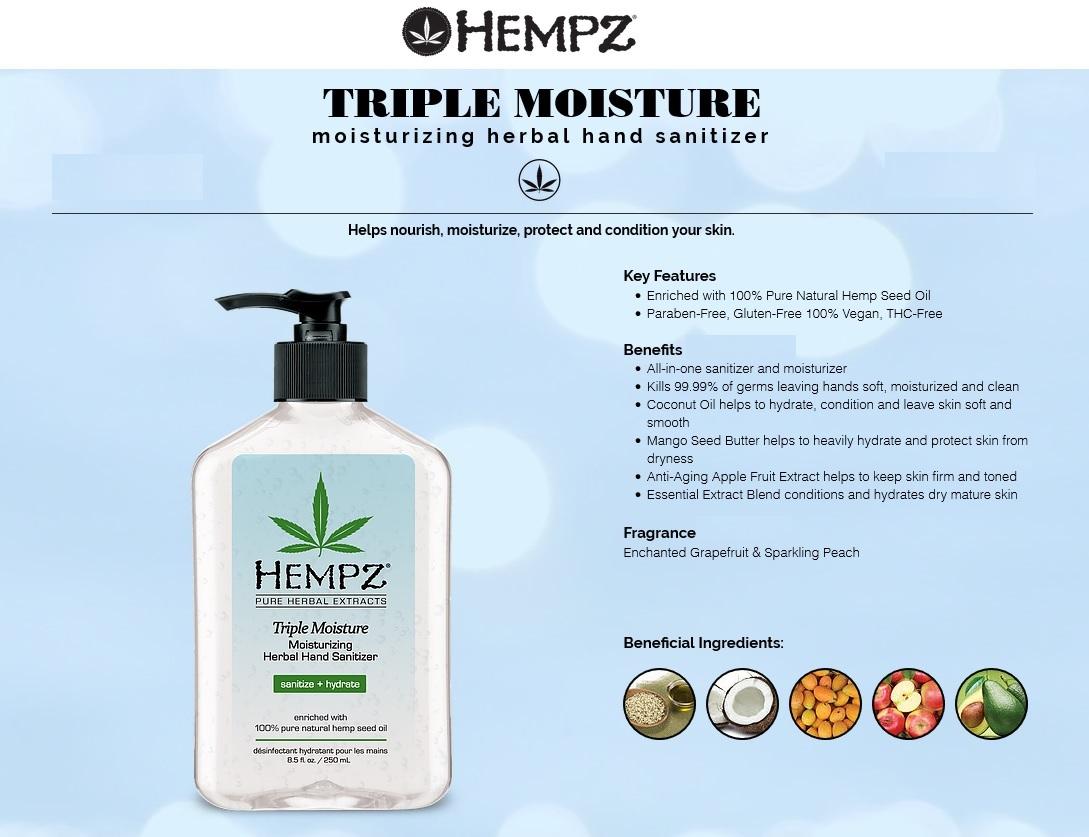 Hempz Triple Moisture Herbal Moisturizing Hand Sanitizer