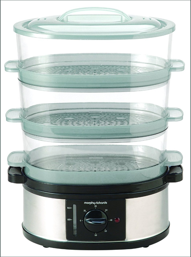 Morphy Richards 3 Tier Food Steamer 48755 Three Tier Stainless Steel