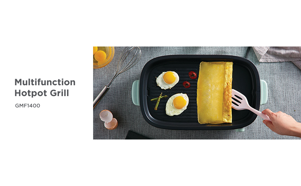 BLACK+DECKER 1400W Multifunction Grill, 4.0L Familysized, Dual Pattern