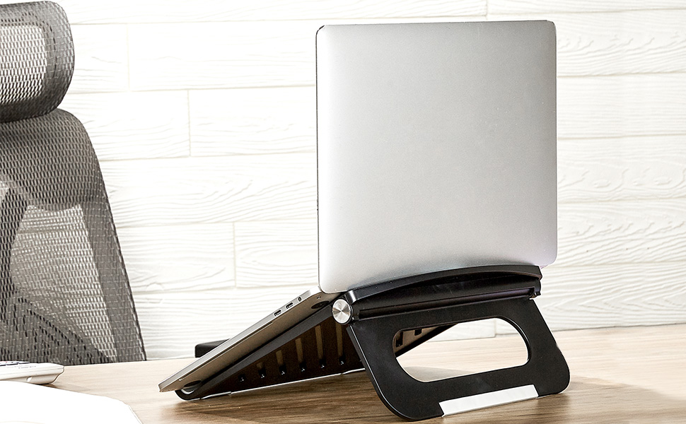 AmazonBasics Foldable Tabletop Laptop Stand for Desk, Portable Notebook