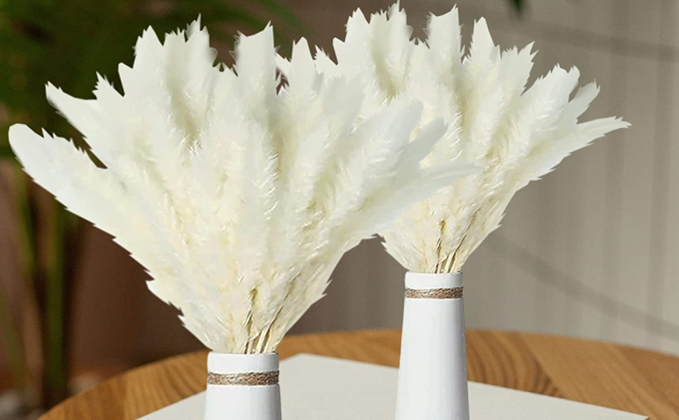 30 Pcs Faux Pampas Grass Large, Artificial Pampas Grass Decor Tall