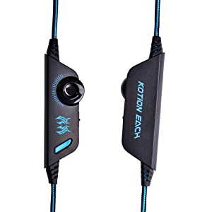 KOTION G2000 Gaming Headphone Headset Stereo Bass Over-ear Headband Mic PC Blue